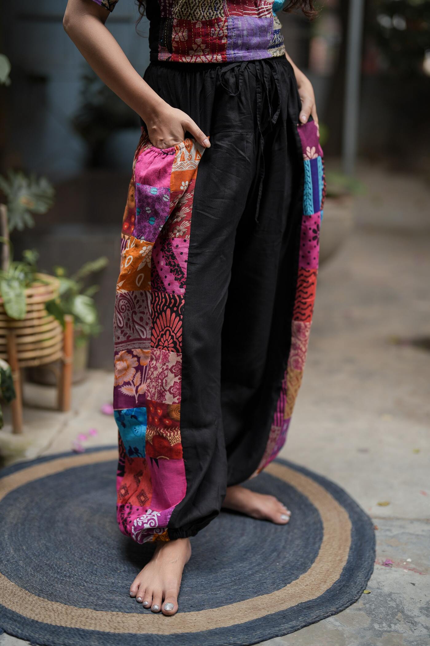 Side patchwork pant