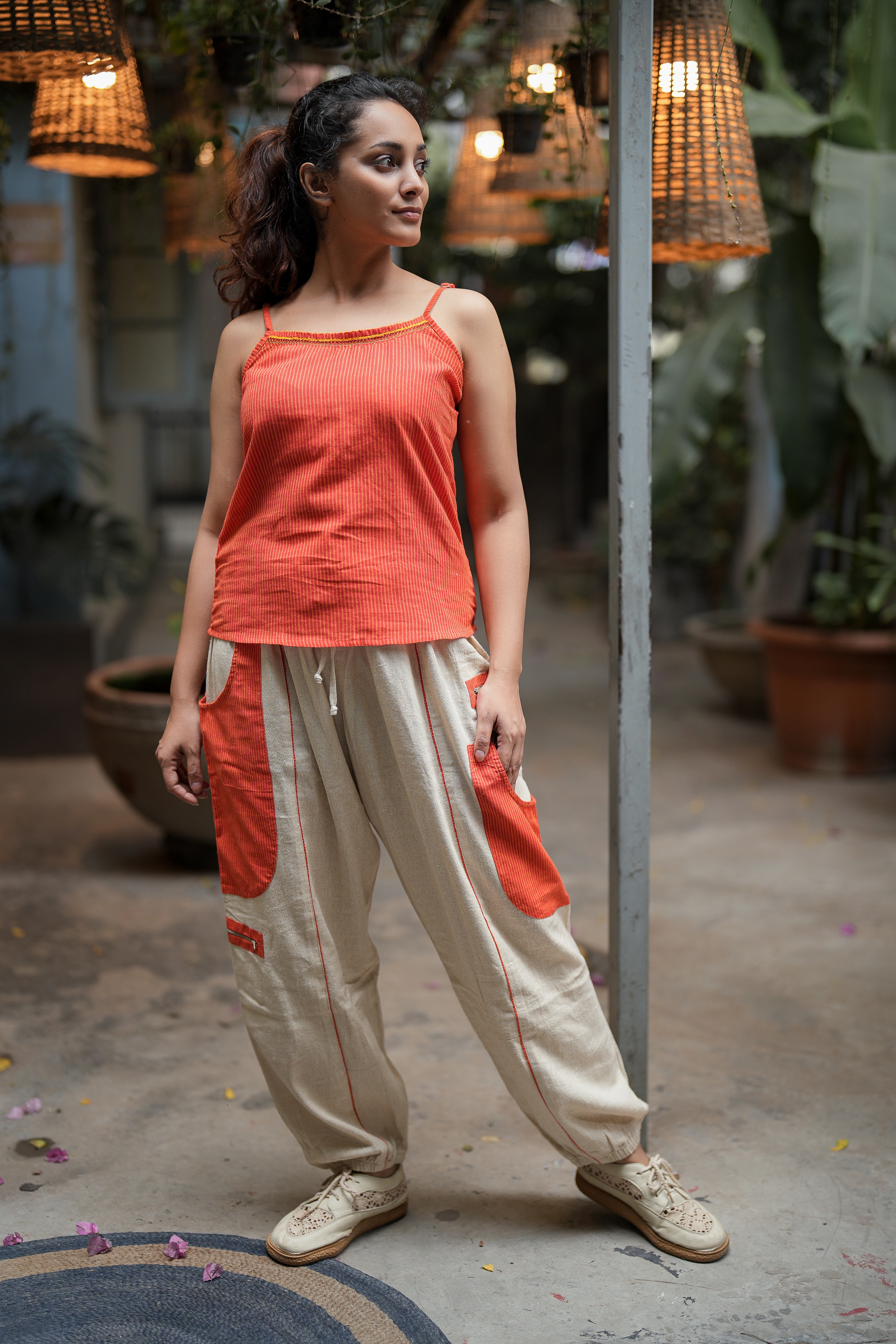 Orange pocket pant